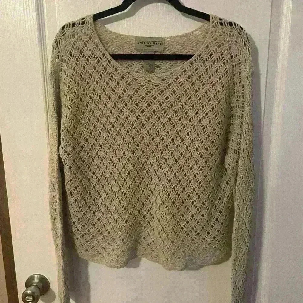Knit by hand brand‎ Tan crotchet top